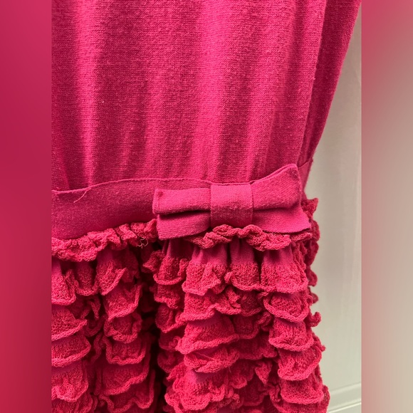 RED Valentino Long-Sleeve Ruffle-Skirt Dress, Fuchsia - Picture 8 of 15